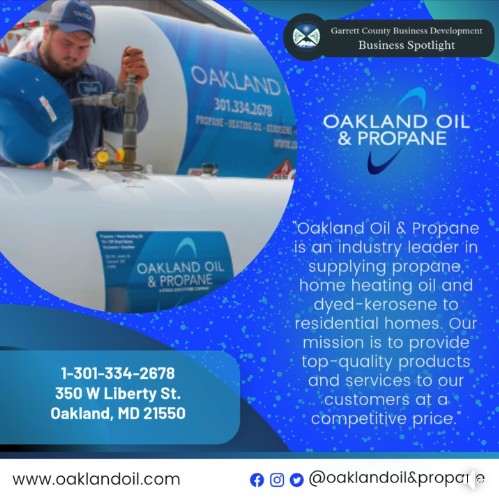 Today's Business Spotlight 🛢is on Oakland Oil and Propane!
Visit them www.oaklandoil.com or Oakland Oil & Propane 
Follow us to see more daily Garrett County Business Spotlights!
If you are interested in having your business featured contact Connor Norman cnorman@garrettcountymd.gov. #businessdevelopment #garrettcountymd 